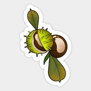 Conkers & Leaves Sticker